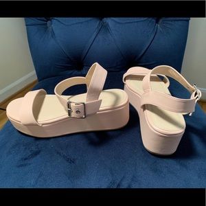 Platform baby pink sandals
